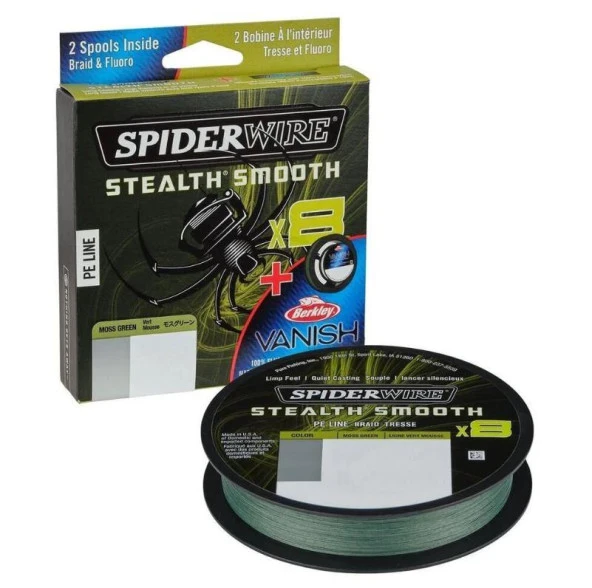 Spider Wire 8 Braid & Fluorocarbon Duo Spool System 150 & 50m Moss Green/Clear ürün görseli 1