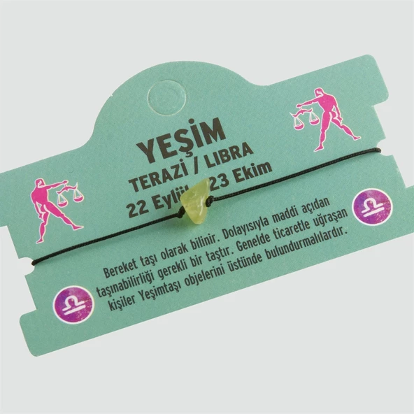 Yeşim Doğal Taşlı Terazi Burç Bileklik - DL0101 ürün görseli 1