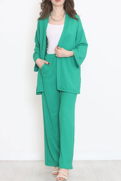 Uzun Kimono Takım Yeşil - 722.1247. ürün görseli 1