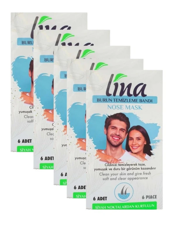 LİNA SİYAH NOKTA BURUN BANDI 6'LI-5 PAKET ürün görseli 1