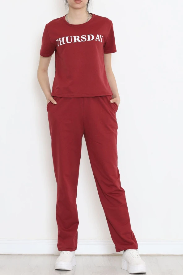 Jogger Eşofman Takımı Bordo - 16601.5238. - Resim 4