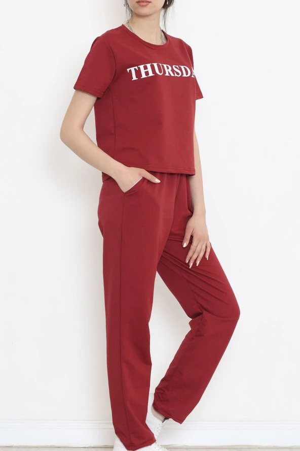 Jogger Eşofman Takımı Bordo - 16601.5238. - Resim 5