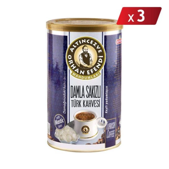Orhan Efendi Damla Sakızlı Türk Kahvesi 500 Gr Teneke - 3LÜ PAKET ürün görseli 1