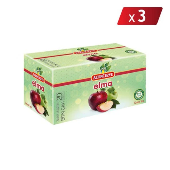 Altıncezve Elma Bitki Süzen Poşet Çay 20'li - 3LÜ PAKET ürün görseli 1