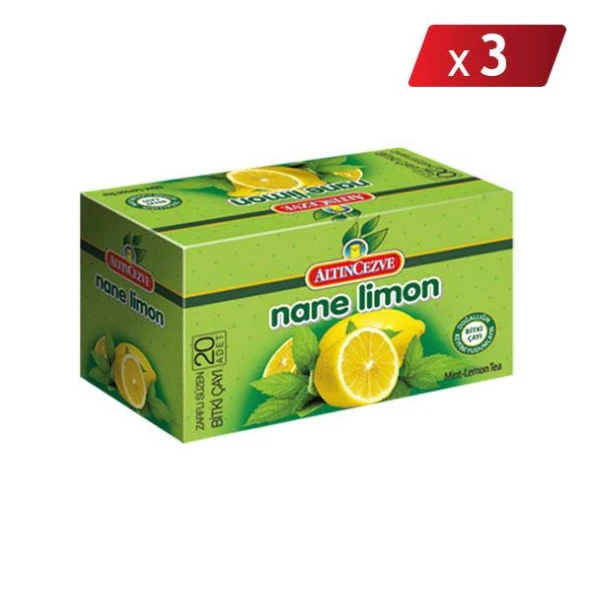 Altıncezve Nane Limon Bitki Çayı Süzen Poşet 20 x 2 Gr - 3LÜ PAKET ürün görseli 1