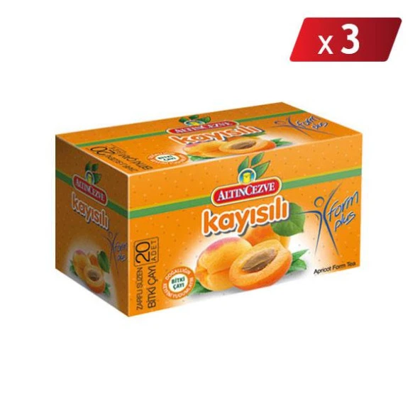 Altıncezve Kayısılı Bitki Süzen Poşet Çay 20'li - 3LÜ PAKET ürün görseli 1