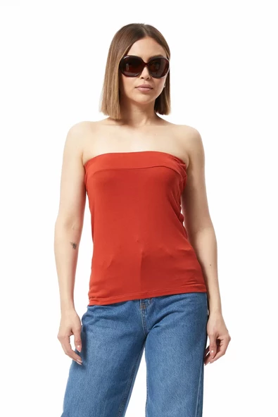 Straplez Bluz Tarçın - 0015.138 - Resim 3