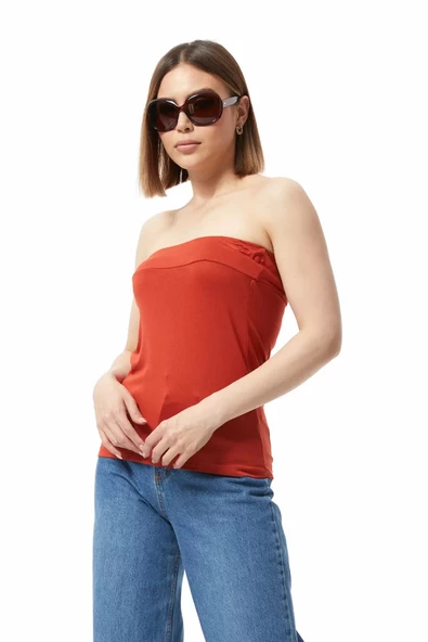 Straplez Bluz Tarçın - 0015.138 - Resim 4