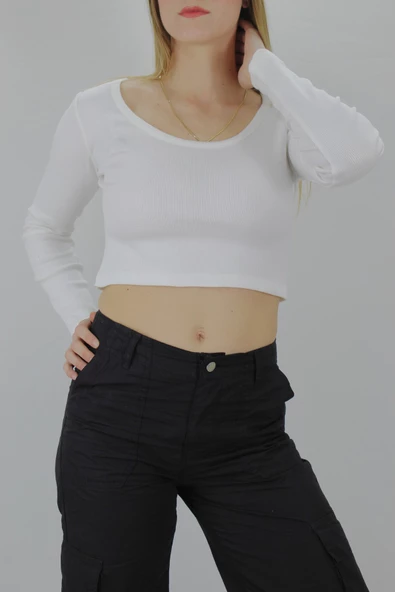 U Yaka Kaşkorse Bluz Ekru - 138.950 ürün görseli 1