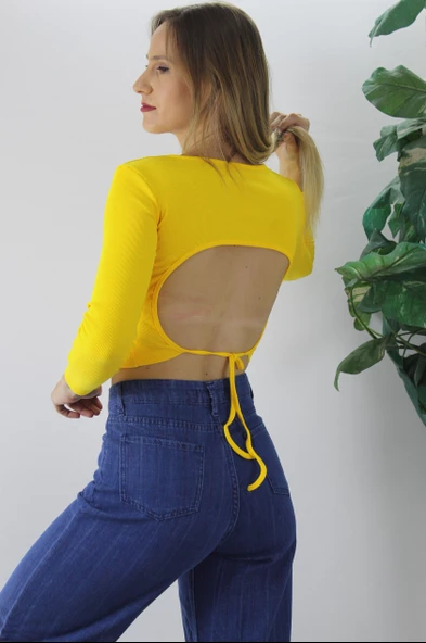 Arkası Bağlamalı Body Sarı - 21R1042.15 ürün görseli 1