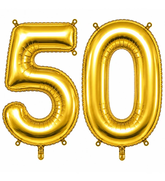 Benim Marifetlerim 50 Rakamı Altın Folyo Balon 16 inch 40 cm ürün görseli 1
