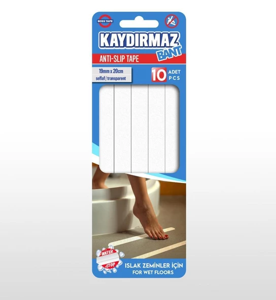 Banyo Kaydırmaz Bant Küvet,Havuz,Duşakabin,Zemin Kaydırmaz 10Adet 1 Paket ürün görseli 1