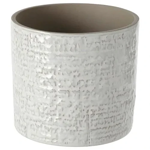 IKEA Chıafrön 12 Cm Stoneware Dekoratif Beyaz Saksı ürün görseli 1