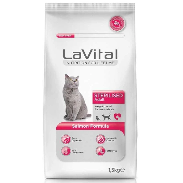 Lavital Sterilised Somonlu Kısır Kedi Maması 1,5 Kg ürün görseli 1