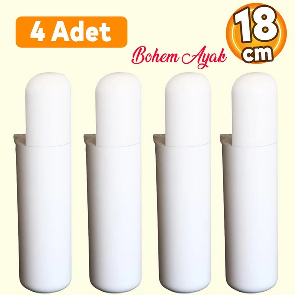 Kapsül Bohem Mobilya Kanepe Tv Ünitesi Koltuk Ayağı Baza Ayakları Beyaz 18 Cm 4 Adet ürün görseli 1