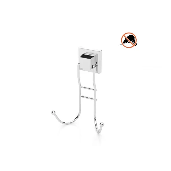 Tekno Tel EF-236 Yapışkanlı Banyo 2 li Askı Bornozluk Krom ürün görseli 1