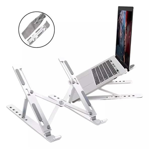 QASUL Alüminyum Portatif Laptop ve Tablet Standı 6 Kademeli   Katlanabilir Ayarlı Dizüstü Laptop Standı ürün görseli 1