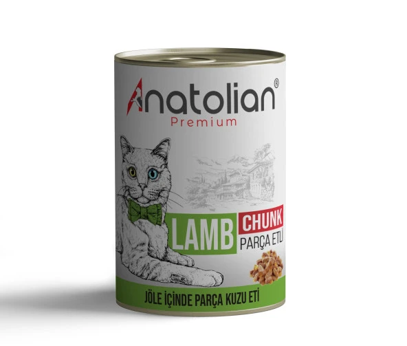 Anatolian Premium Adult Lamb Kuzulu Parça Etli Kedi Konservesi 400 gr ürün görseli 1