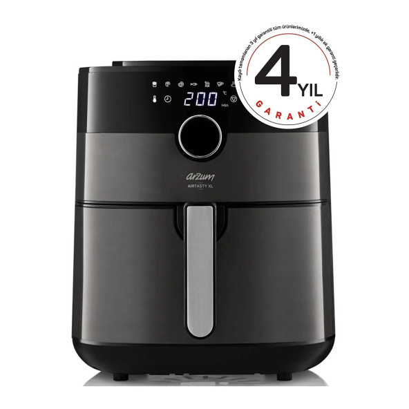 Arzum AR2074-G Airtasty XL Yağsız Fritöz Airfryer, 6 Litre Kapasite, Gümüş ürün görseli 1