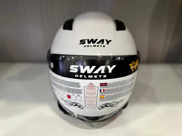 KASK SWAY SW 765 Gloss White ÇENESİZ ürün görseli 1