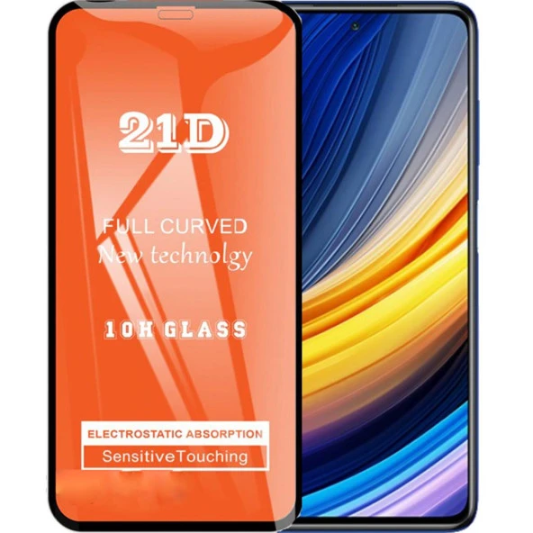 Poco X3 Pro Ekran Koruyucu 21D Tam Kaplayan Kırılmaz Cam Kavisli ürün görseli 1
