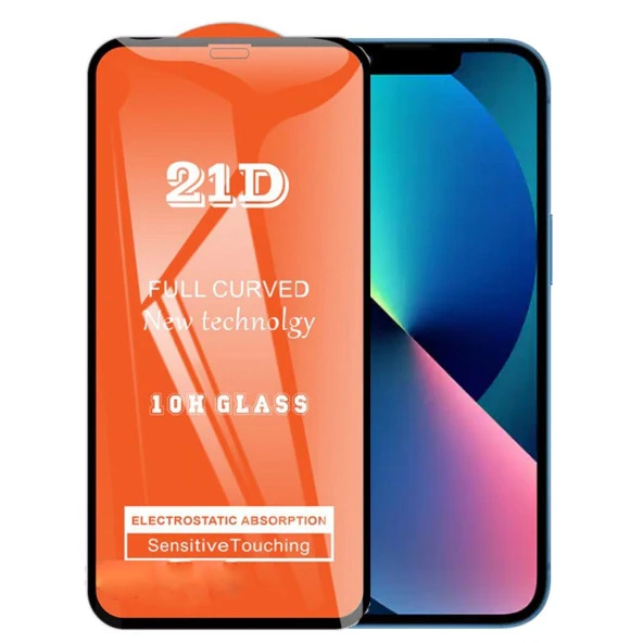 Apple iPhone 13 Ekran Koruyucu 21D Tam Kaplayan Kırılmaz Cam Kavisli ürün görseli 1