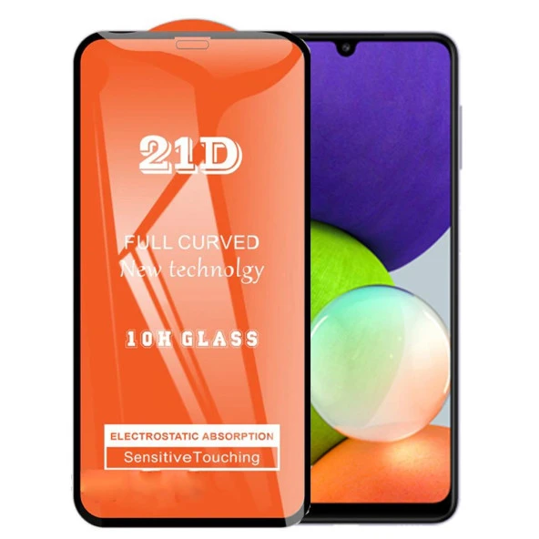 Samsung A22 Ekran Koruyucu 21D Tam Kaplayan Kırılmaz Cam Kavisli ürün görseli 1