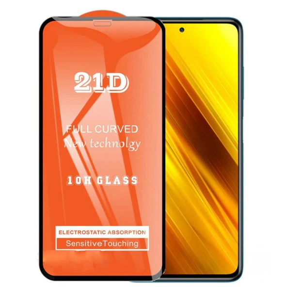 Poco X3 Ekran Koruyucu Kırılmaz Cam 21D Tam Kaplayan ürün görseli 1