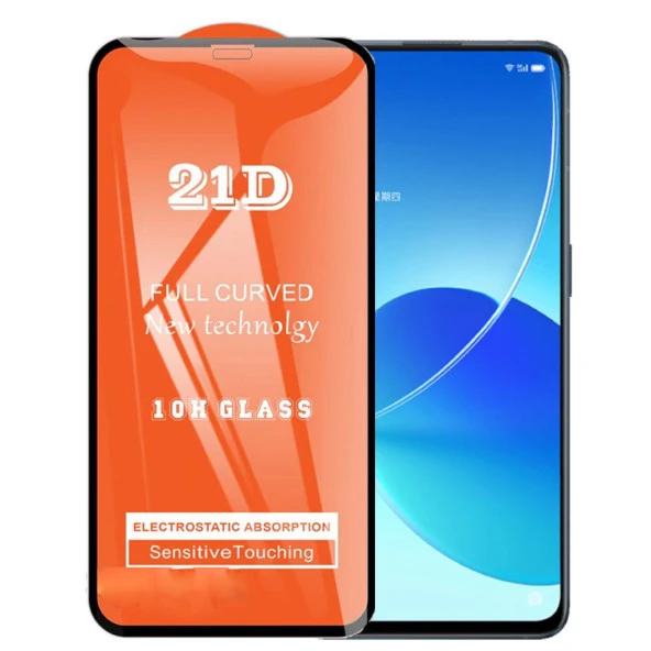 Oppo Reno 6 Ekran Koruyucu 21D Tam Kaplayan Kavisli ürün görseli 1