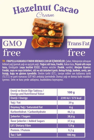 Frapella Kakaolu Fındık Kreması 220 Gr. - Resim 2
