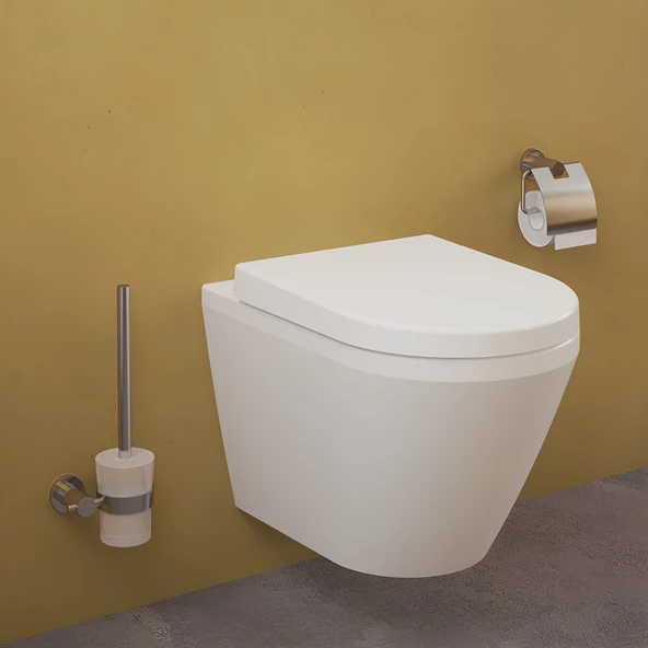 Vitra Integra Kanallı Klozet Beyaz Gizli Montaj Asma Klozet 7060L003-0090, Vitra Yavaş Kapak 121-003-909 ürün görseli 1