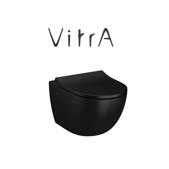 Vitra S60 SmootFlush Mat Siyah Asma Klozet 7510B083-0090, Vitra Yavaş Kapak 131-483-009 ürün görseli 1