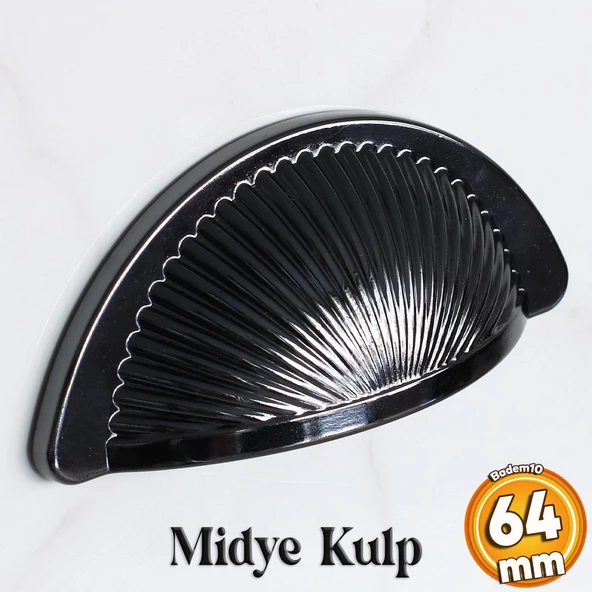 Yelken Midye Tas Çanak 64 mm Düğme Füme Mobilya Mutfak Dolabı Çekmece Dolap Kulpları Kulpu Kulb ürün görseli 1