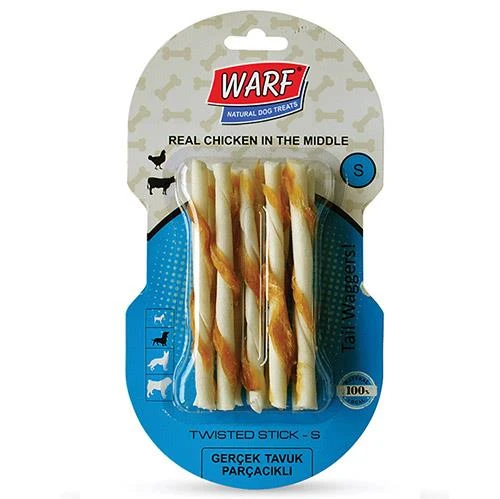 Warf Tavuk Etli Burgu Köpek Ödül Çubukları 12 Cm -10lu Paket ürün görseli 1