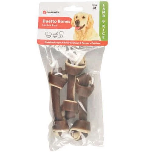 Flamingo Duetto Bones Kuzu Etli Burgu Köpek Ödülü 3lü Paket-12 Cm ürün görseli 1