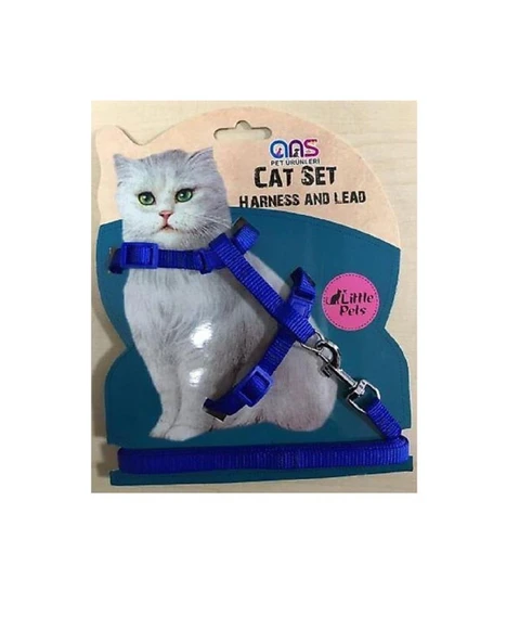ANS Lüks Gato Kedi Göğüs Takım Tasması Mavi ürün görseli 1