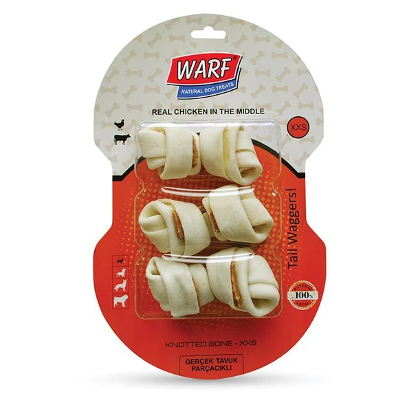 Warf Tavuklu Düğüm Köpek Kemiği  12.5 cm 195 gr (3lü Paket) ürün görseli 1