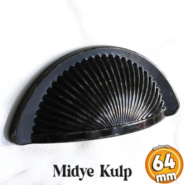 Yelken Midye Tas Çanak 64mm Düğme Eskitme AntikGümüş Mobilya Mutfak Dolap Kulpu Kulbu Kulpları ürün görseli 1