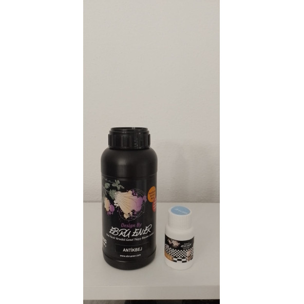Ebru Ener Anka Vernikli Genel Yüzey Boyası Antik Bej 500 gr. ve Katkı Maddesi 15 gr. ürün görseli 1