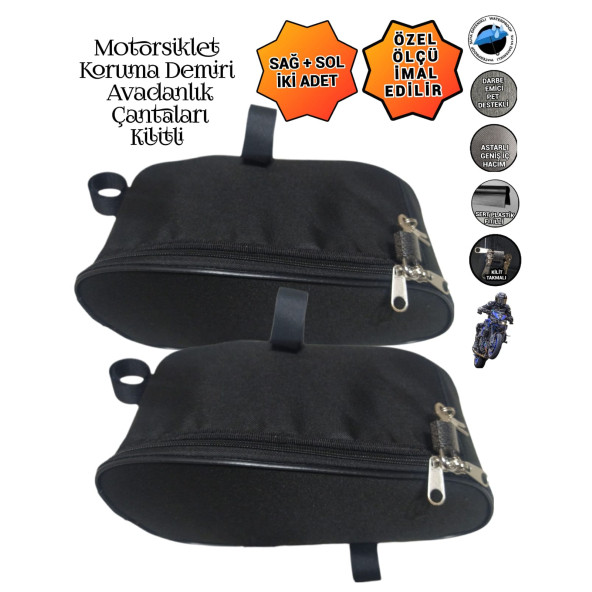 MOTORSİKLET KORUMA DEMİRİ ÇANTALARI YAN AVADANLIK KİLİTLİ 32CM ürün görseli 1