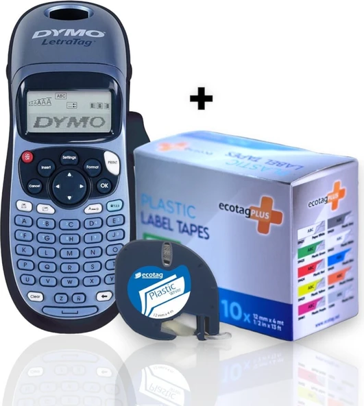 Dymo Letratag Etiket Yazıcı ve Ecotag Muadil Kağıt Yedek Şerit Etiket 10'lu (BEYAZ) ürün görseli 1