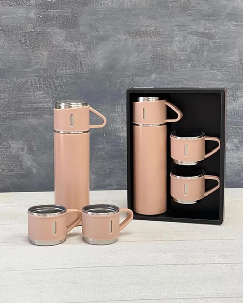 Kamp Termosu - Termos Seti  - 500 ML - 3 Adet Bardak - Resim 5