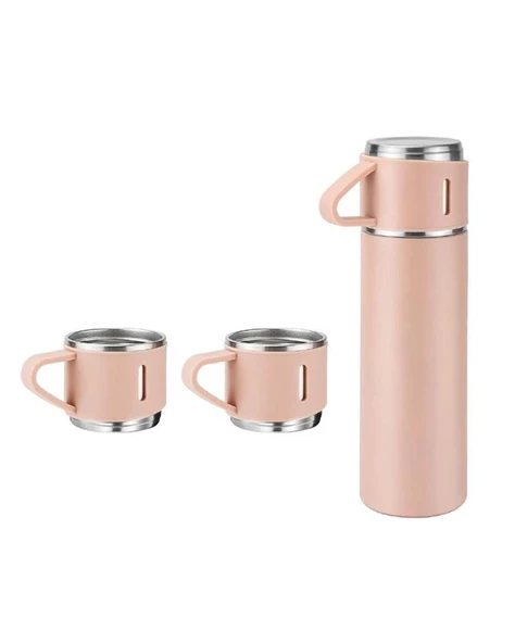 Kamp Termosu - Termos Seti  - 500 ML - 3 Adet Bardak - Resim 6