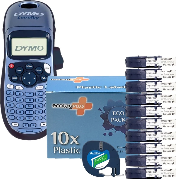 Dymo Letratag Etiket Yazıcı ve Ecotag Muadil Plastik Yedek Şerit Etiket 10'lu (YEŞİL) ürün görseli 1