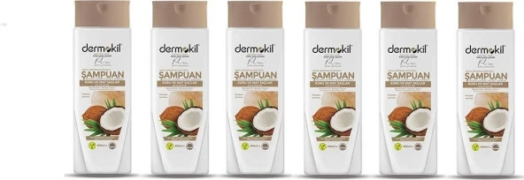 Dermokil Vegan Hindistan Cevizi Özlü Şampuan 400 ml 6'lı Set ürün görseli 1