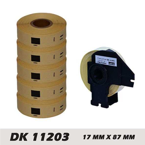 EcotagPlus Brother DK 11203  Etiket 17 mm x 87 mm - 6 X 300 Adet -+ Tutucu ürün görseli 1