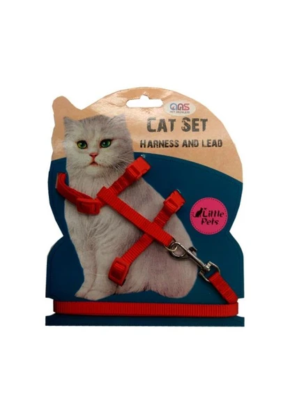 ANS Lüks Gato Kedi Göğüs Takım Tasması Kırmızı ürün görseli 1