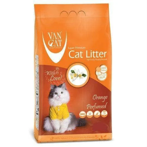 Vancat Portakal Kokulu Bentonit Kedi Kumu İnce Taneli 5 Kg ürün görseli 1