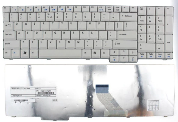 Acer E528-2325 E728 E528-2187 Notebook Klavyesi - Beyaz - TR ürün görseli 1