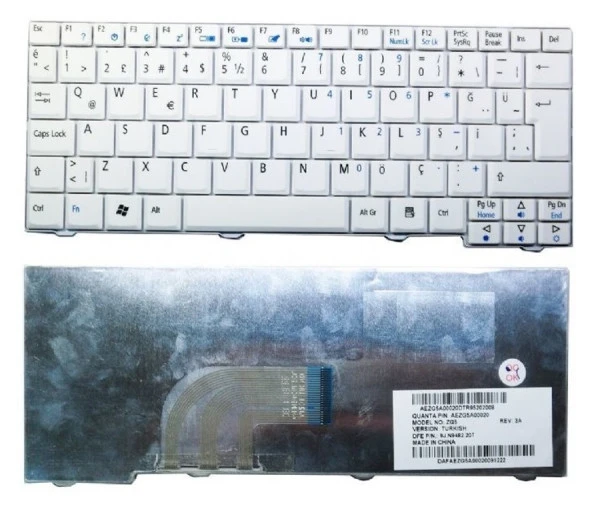 Acer One D250-1116 D250-1042 Notebook Klavyesi - Beyaz - TR ürün görseli 1